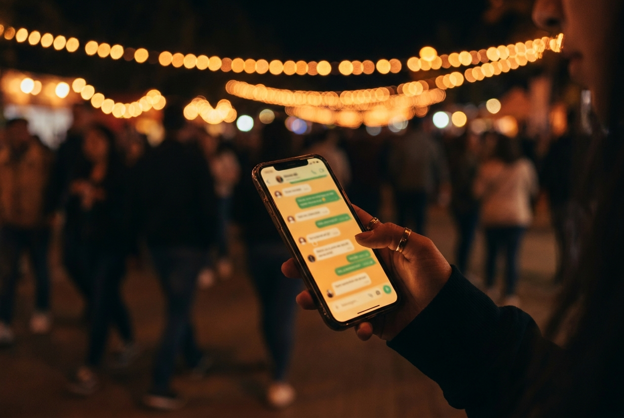 WhatsApp en el festival — referencia
